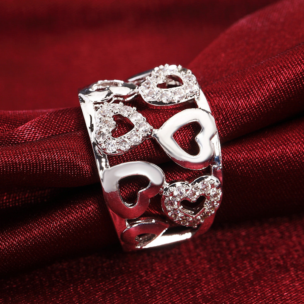 Heart-Shaped Cutout Ring With Diamonds