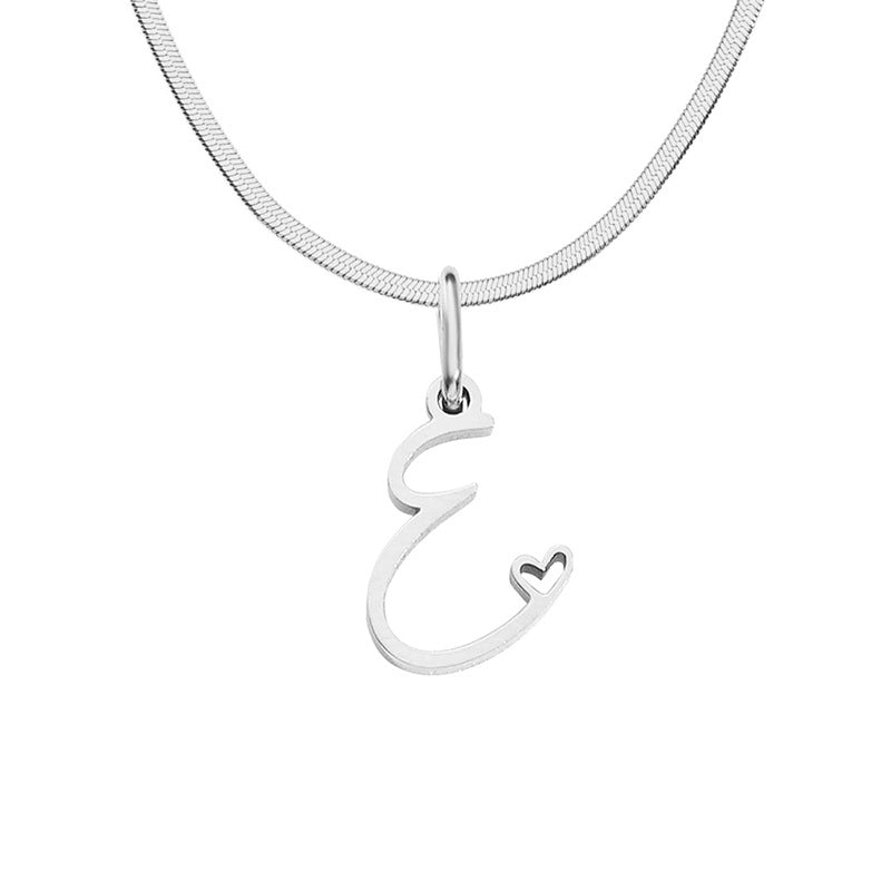 Women's Stainless Steel Necklace With Letter Pendant