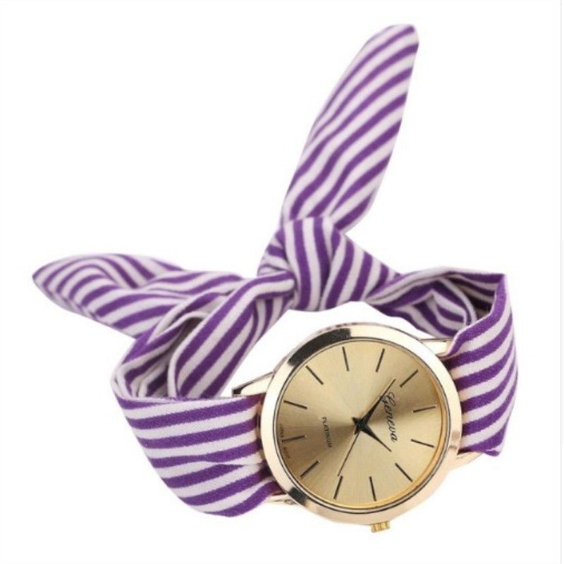 Trendy Fashion Personality Non-Buckle Hand Tie Flower Band Watch