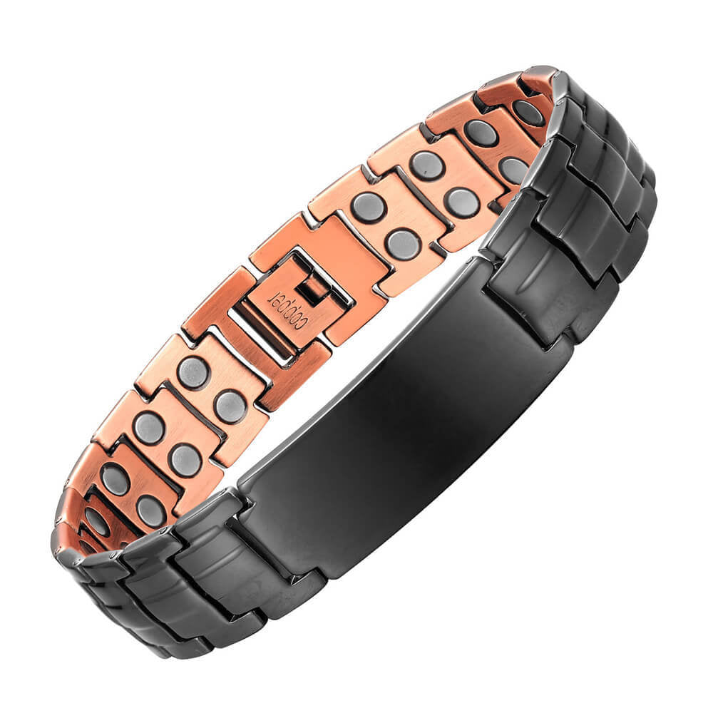 Turtle Back Double Row Magnet Red Copper Bracelet Men's Bracelet