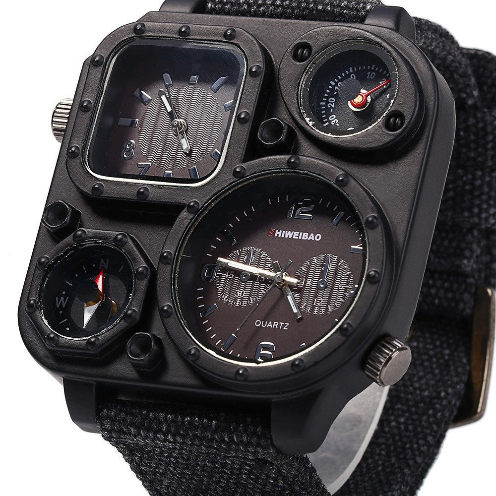 Men's Military Watch Multi-Time Zone Personalized Dial