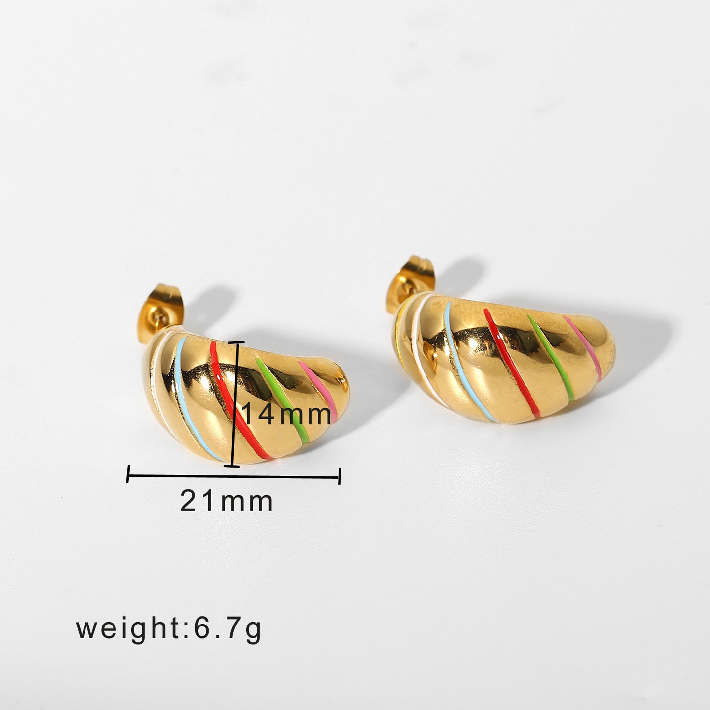 European And American Internet Celebrity Popular Earrings 18K Gold-Plated Stainless Steel