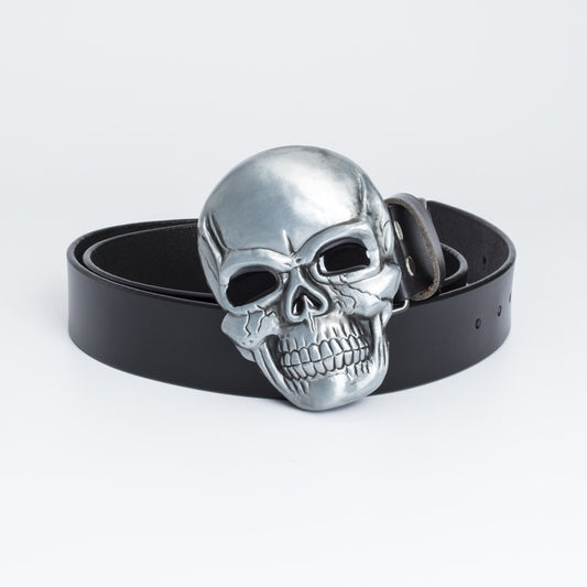 Big Buckle Belt Retro Cowhide Ghost Head