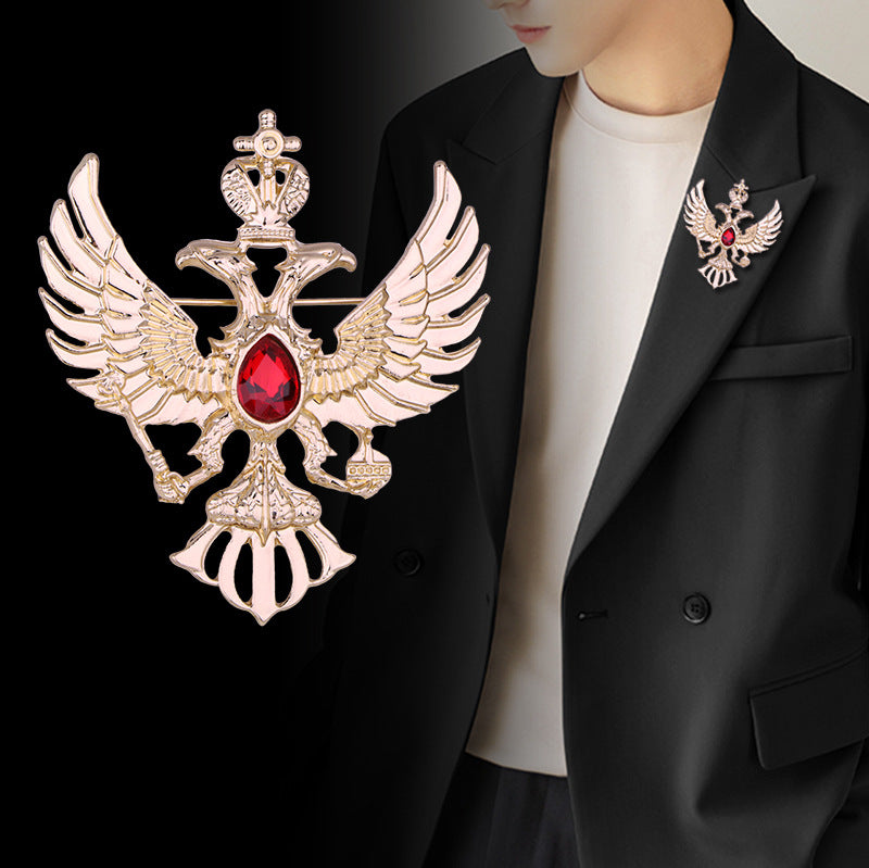 Crown Eagle Brooch Men's Suit Jacket Pin