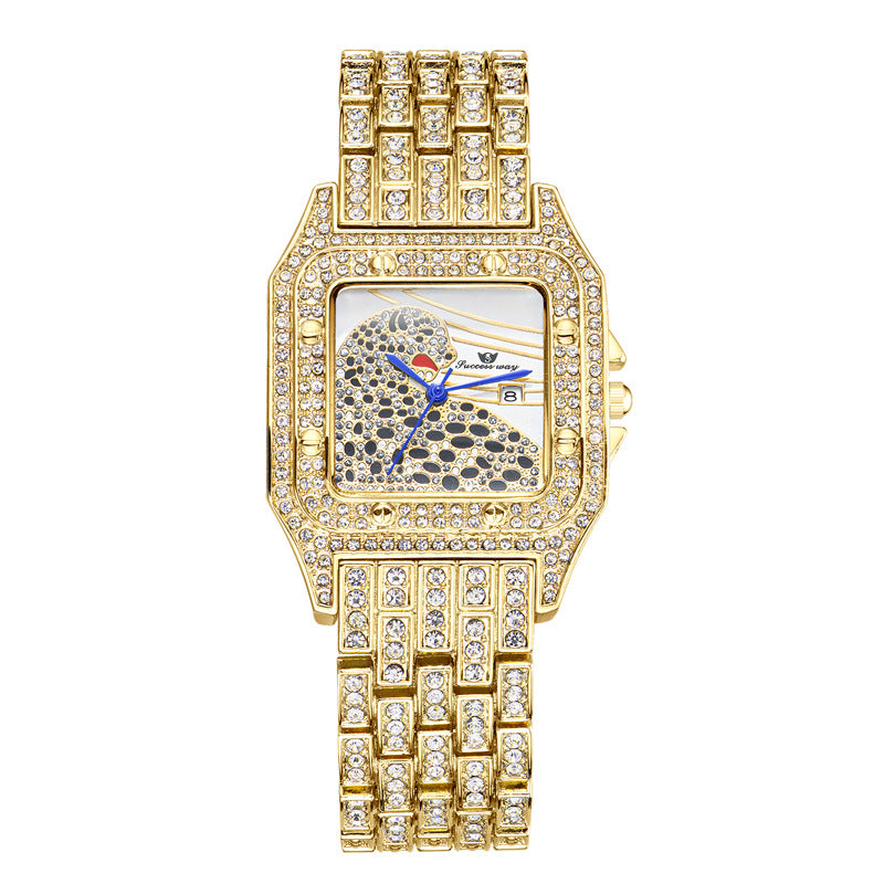 Square Full Star Leopard Diamond Women's Watch Quartz Women's Watch