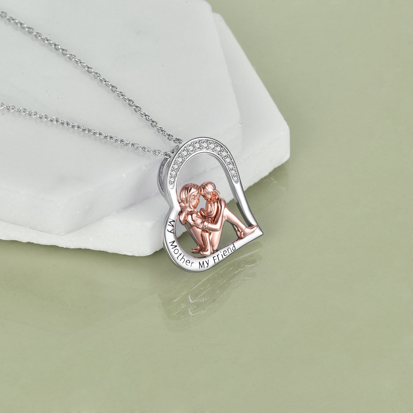 Mother Daughter Necklace 925 Sterling Silver Engraved My Mother My Friend Jewelry Mothers Day Birthday Gifts For Mom From Daughter