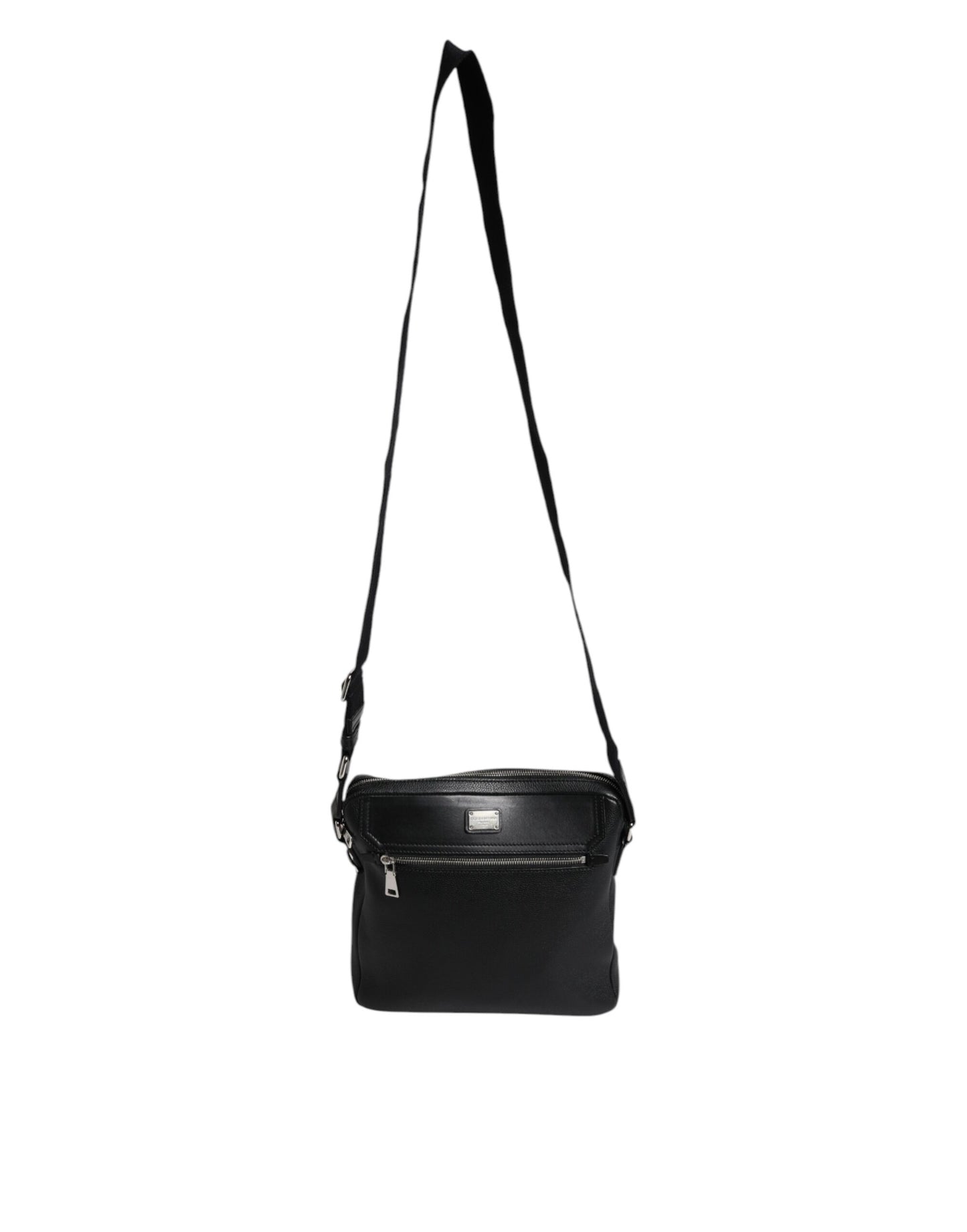 Dolce & Gabbana Black Calfskin Leather Messenger Crossbody Bag