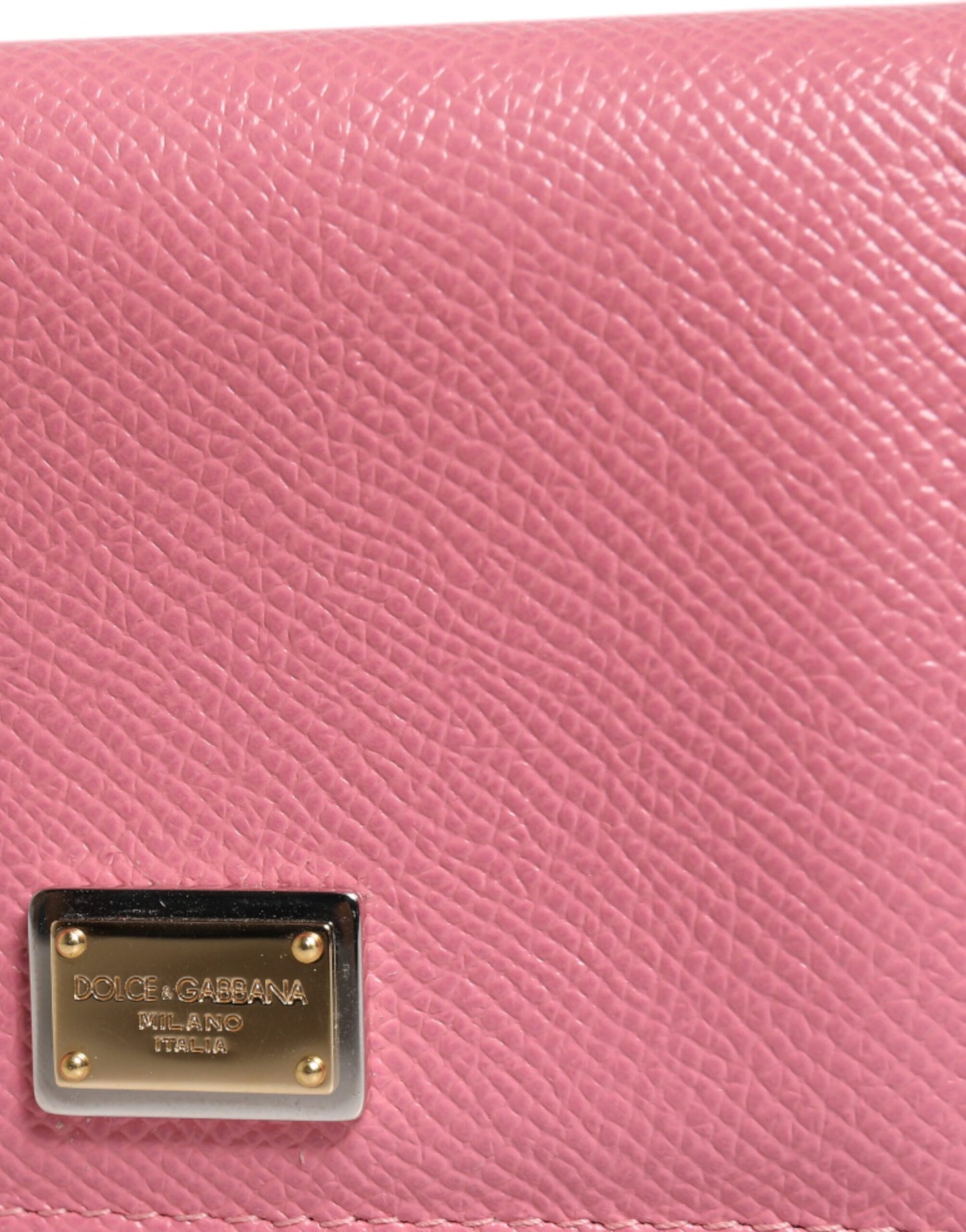 Dolce & Gabbana Pink Calfskin Leather DG Logo Bifold Card Slot Wallet