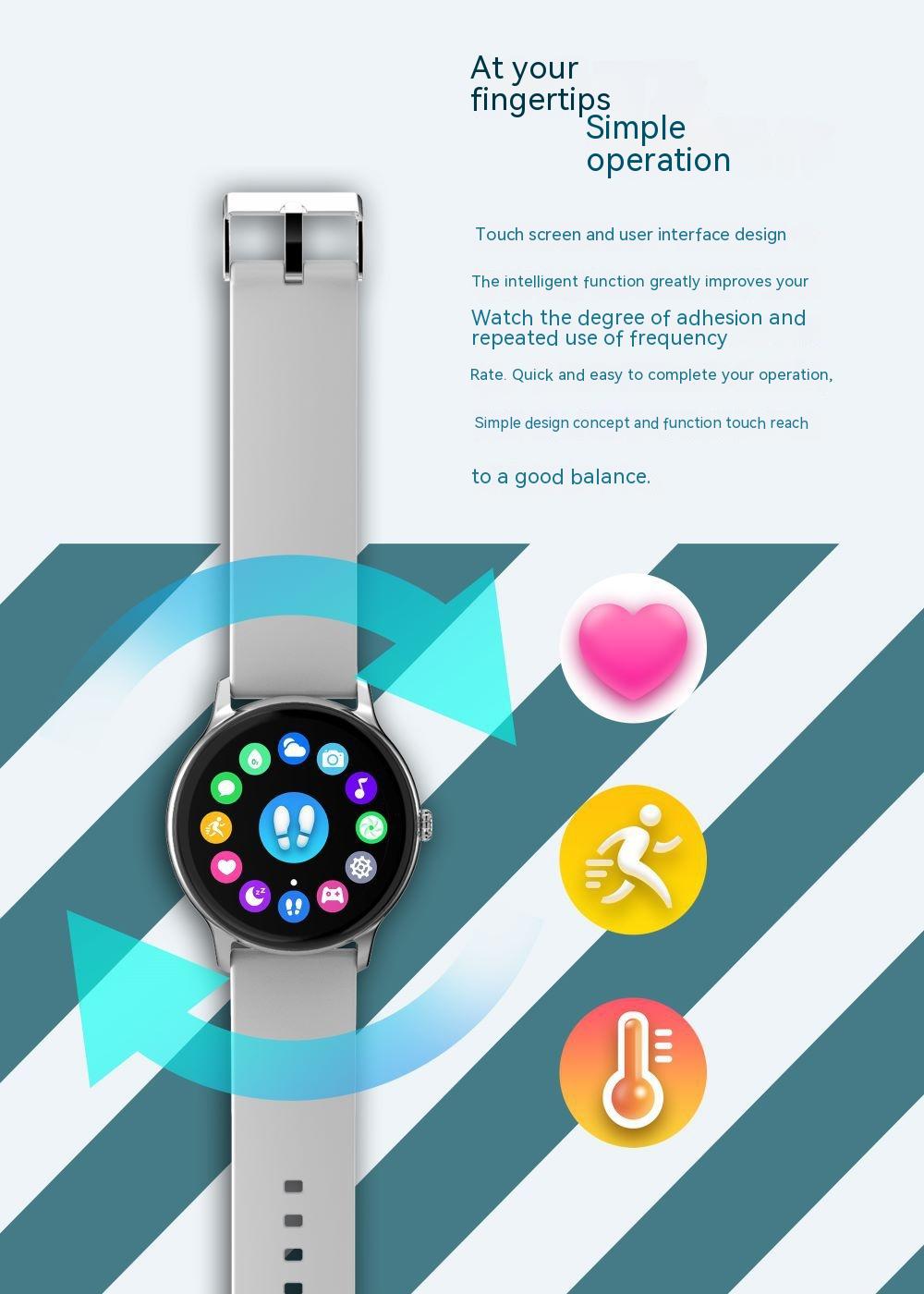 128-Inch Blood Pressure Health Smart Watch