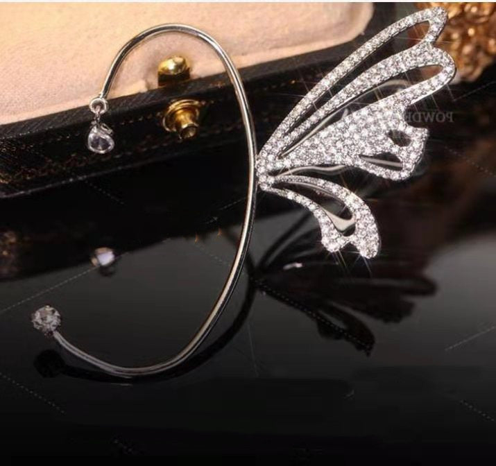 High-Quality Diamond-Studded Sweet Butterfly Wings Earrings