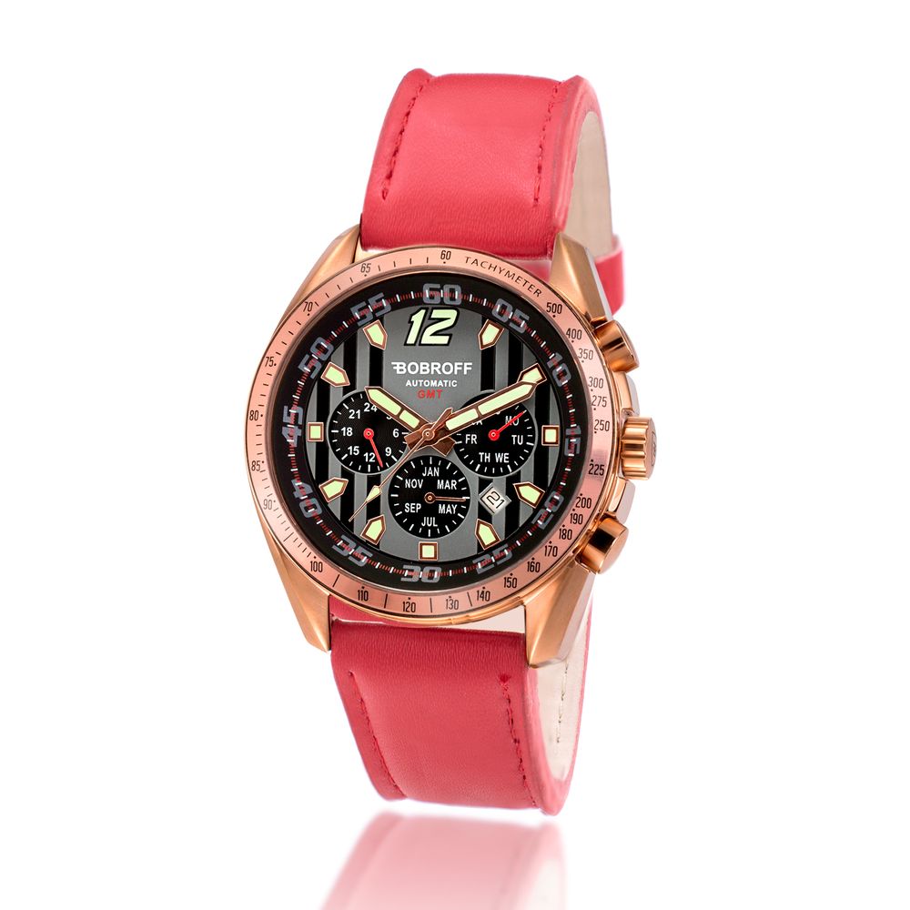 Bobroff Red Leather Watch