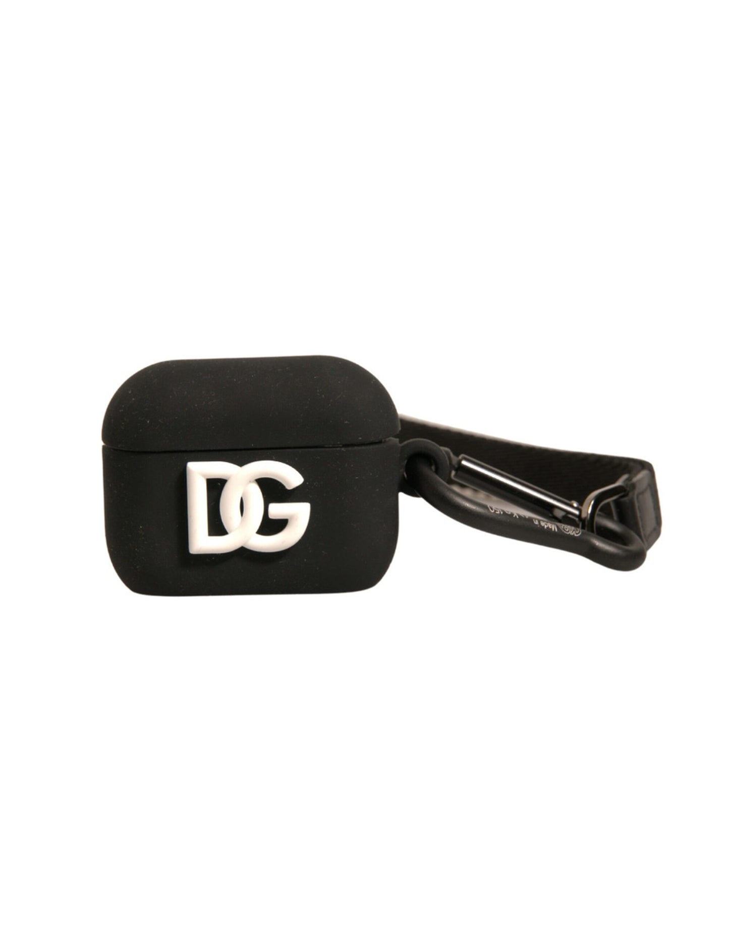 Dolce & Gabbana Black Silicone Rubber Logo Embossed Airpods Case