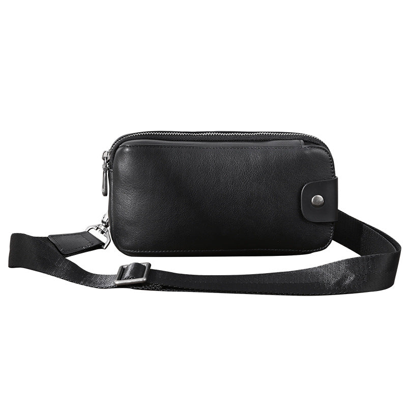 Men's Multi-Functional Small Bag Cowhide Fanny Pack One Shoulder Cross-Body