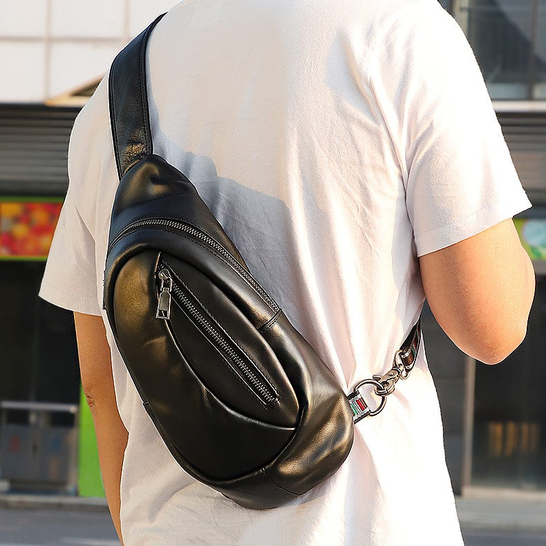 Genuine Leather Men's Chest Bag One-Shoulder Leisure Sports