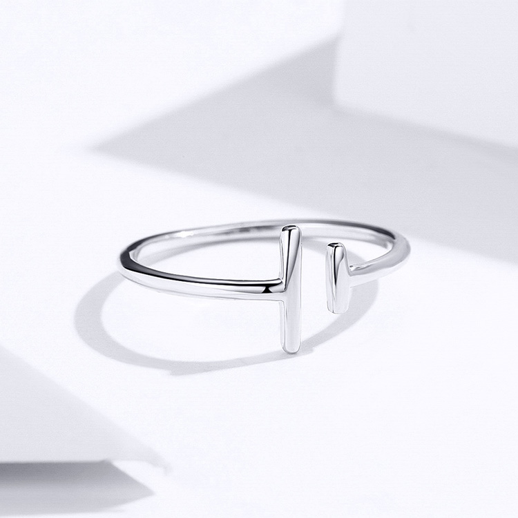 Parallel Line Ring S925 White Gold Plated Ring