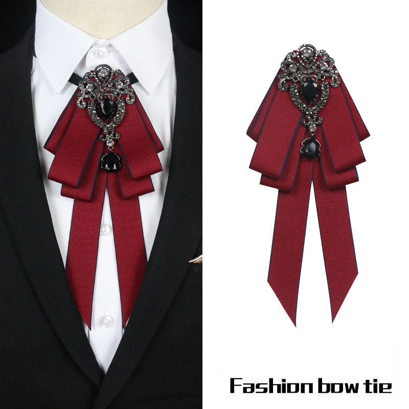 Men's and Women's Style Collar Pin Temperament Bow Tie British Collar Flower