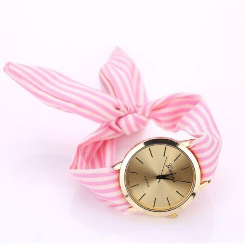 Trendy Fashion Personality Non-Buckle Hand Tie Flower Band Watch