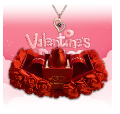 Foam Metal Rose Jewelry Gift Box Necklace