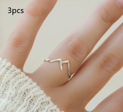 Mountain-Shaped Copper Creative Custom Ladies Ring