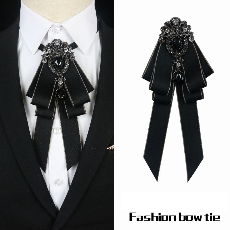 Men's and Women's Style Collar Pin Temperament Bow Tie British Collar Flower