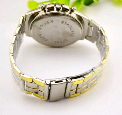 Three-Eye Six-Needle Fashion Steel Belt Watch Men's Steel Belt Watch