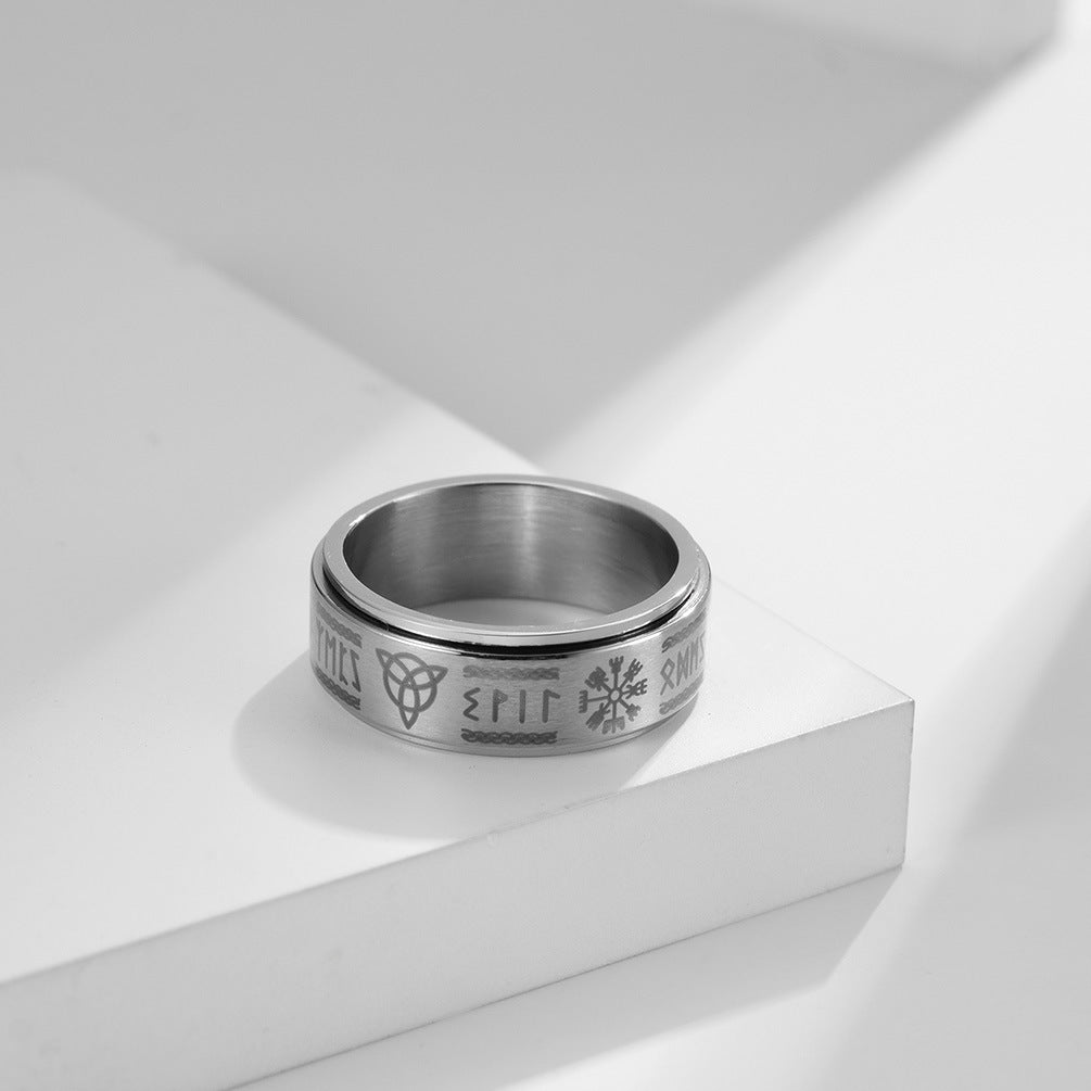 Fashion Rotatable Titanium Steel Ring