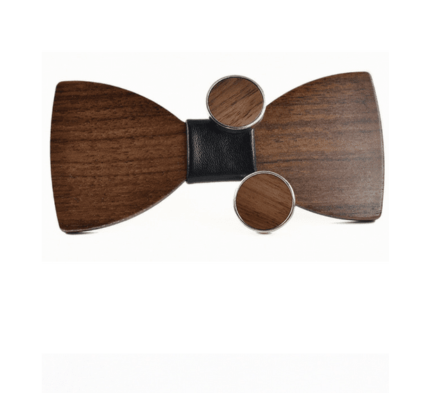 Cufflinks Fashion Wood Bow Tie