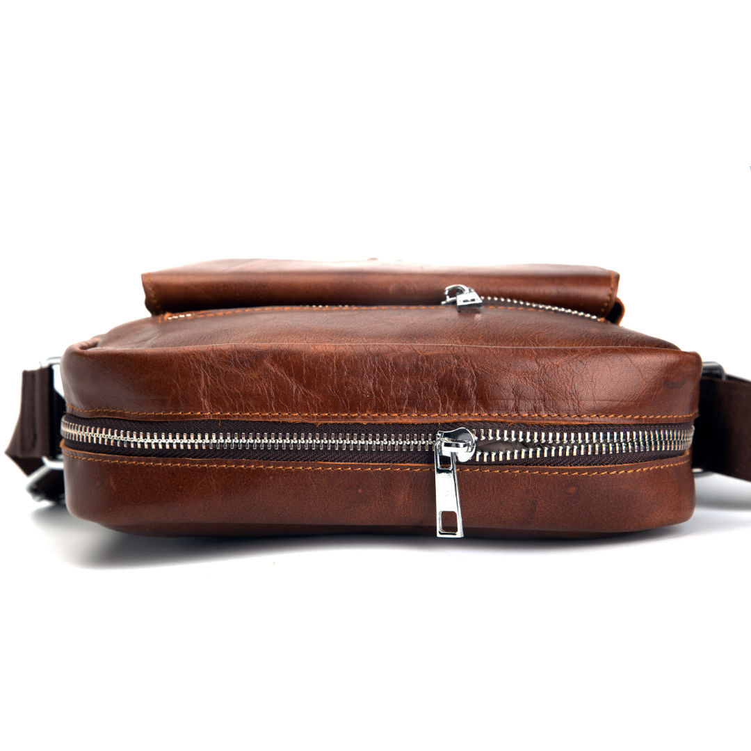 Men's Leather One-Shoulder Briefcase