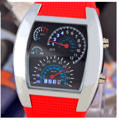 LED Electronic Aviation Watch Men's Fashion Sports Dashboard Creative Watch