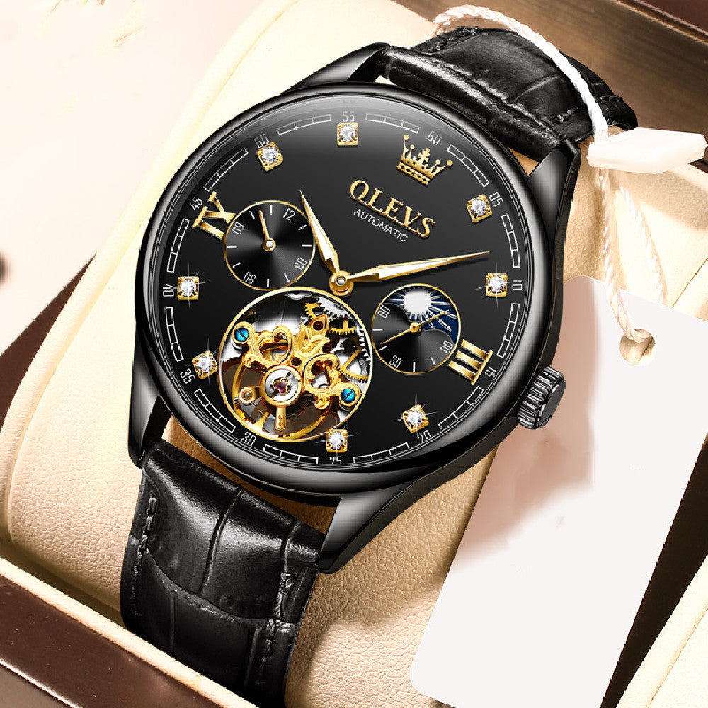 Men's Fashion Hollowed-Out Mechanical Watch