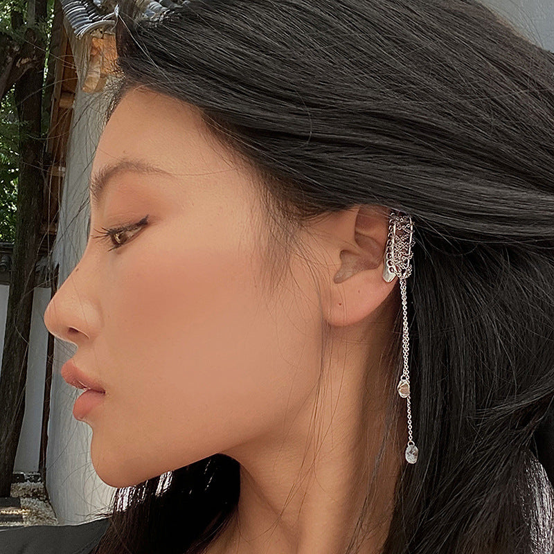 Metallic Geometric Earrings Net Celebrity Art Fan Simple Earrings