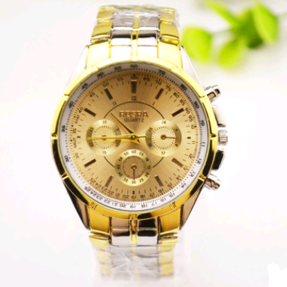 Three-Eye Six-Needle Fashion Steel Belt Watch Men's Steel Belt Watch