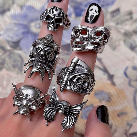 Europe And America Creative Dark Retro Butterfly Ring Fashion Hip Hop