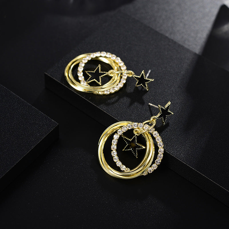 European And American Design Fashion Hot Five-Pointed Star Earrings Simple