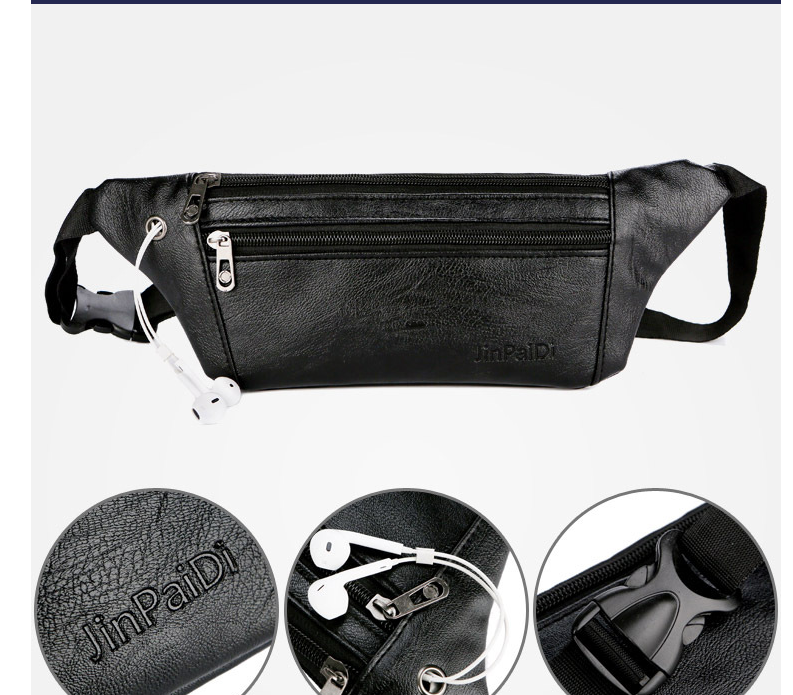 Ultra-Thin Pu Men's Belly Phone Waist Bag