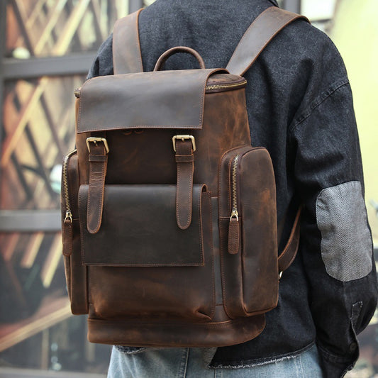 Retro Men's Backpacks For Large-Capacity Travel