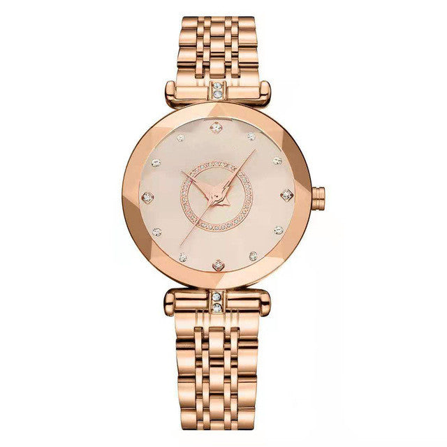 Women's Crystal Simple Steel Band Watch