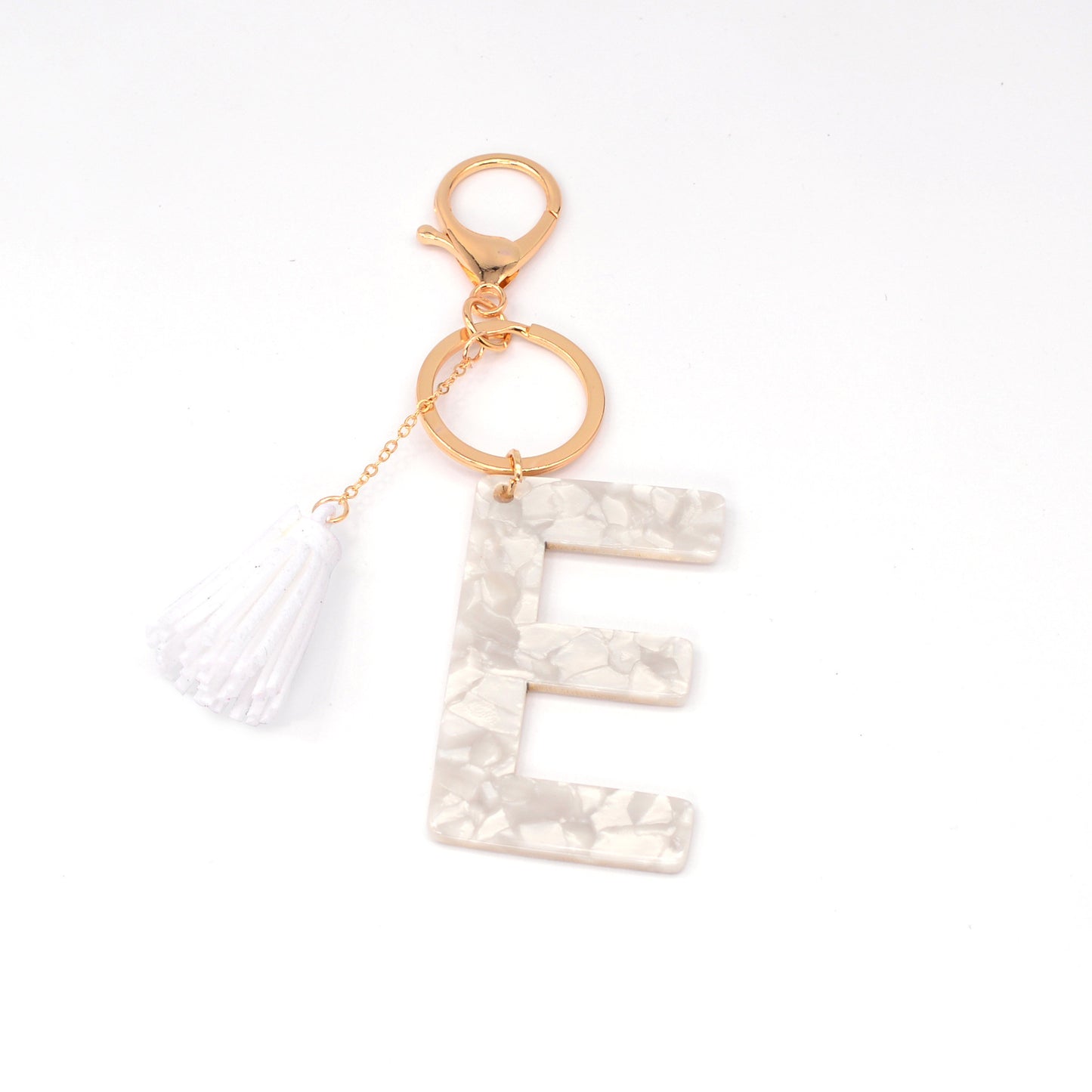 Acrylic Acid Alphabet Key Ring Tassel Bag Pendant