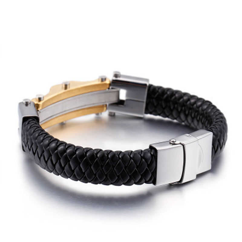 Men's Fashion Micropaved Carbon Fiber Bracelet