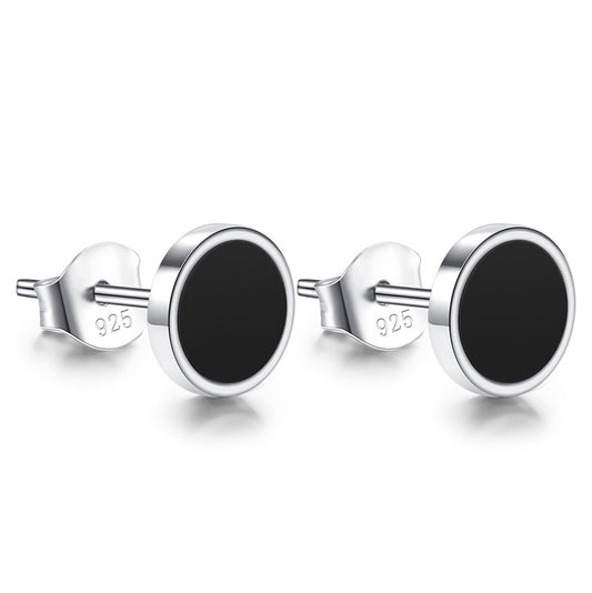 925 Silver Plated Earrings With Gemstones For Men