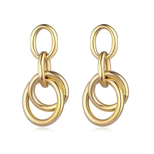 Fashion Trend Earrings Simple Personality Metal Texture Earrings