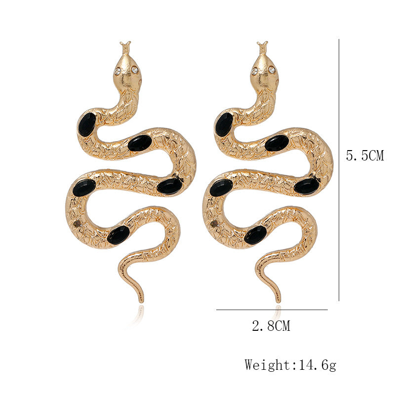 Simple Diamond Eyes Snake Earrings Women