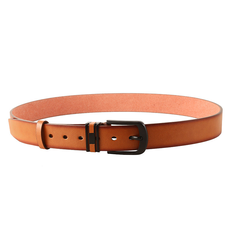 Faux Leather Belt With Pin Buckle - Unisex, Vintage, And Casual