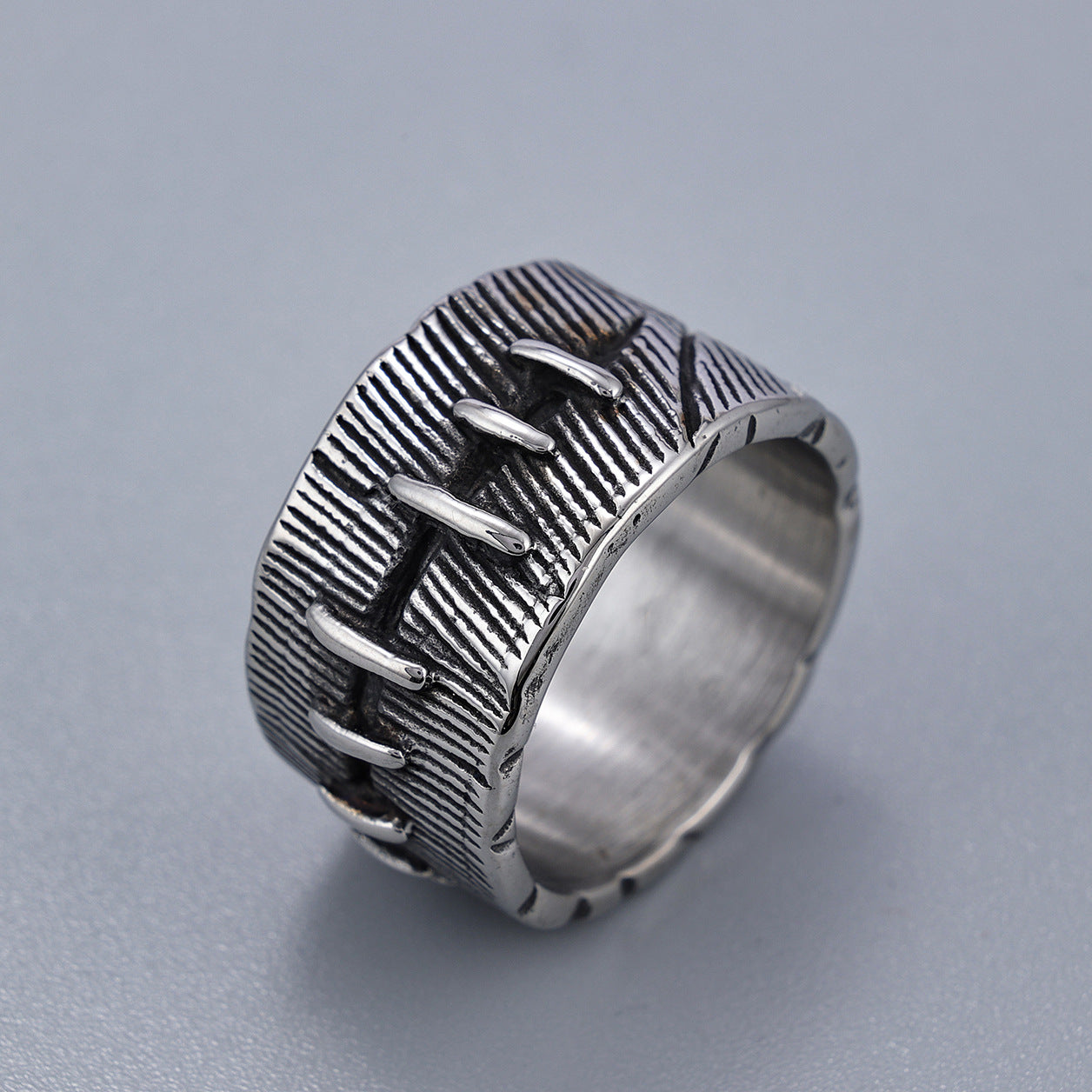 Niche Advanced Dark Punk Stitched Fashion Men's Essential Ring In Stock