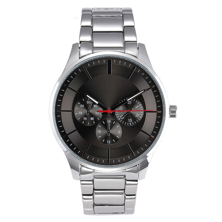 Fashion Three Eyes False Six Hands Quartz Watch