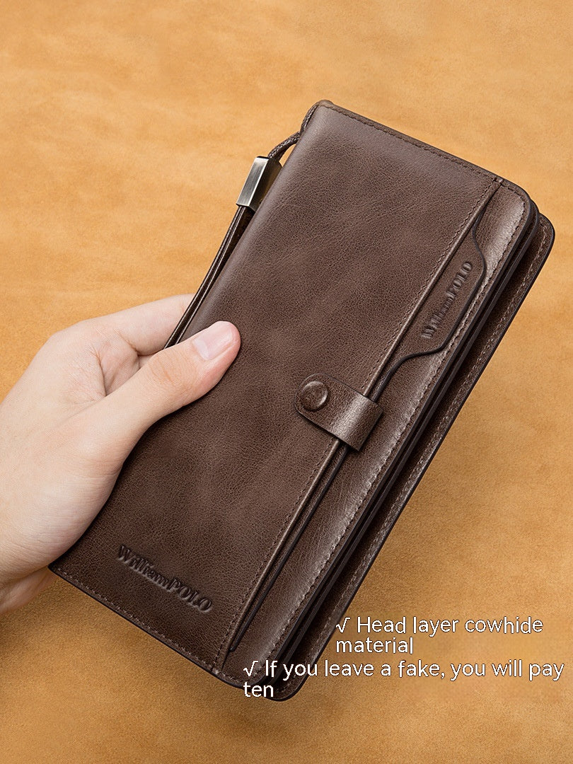 Men's Long Wallet Genuine Leather Wallet