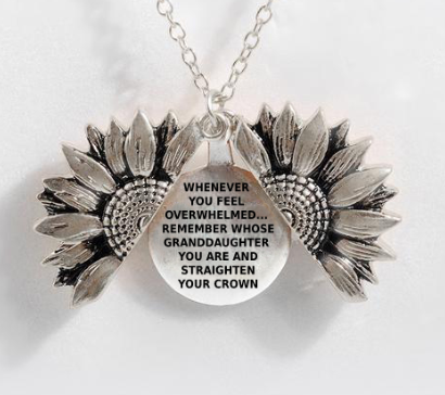 Sunflower Double-Layer Lettering Necklace