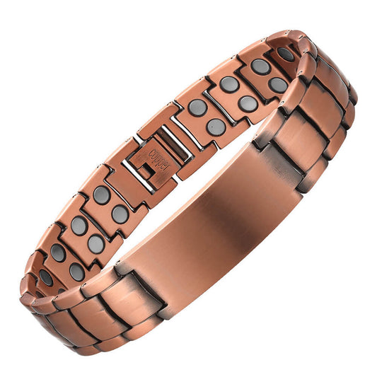 Turtle Back Double Row Magnet Red Copper Bracelet Men's Bracelet