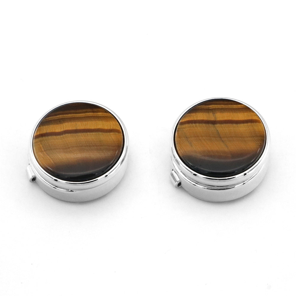 Men's Round Carbon Fiber Cufflink