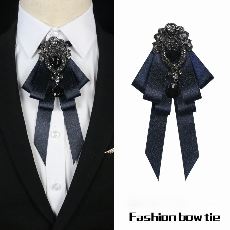 Men's and Women's Style Collar Pin Temperament Bow Tie British Collar Flower